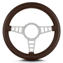 Mark 4 Track GT Gray Thick Grip Steering Wheel - Brown