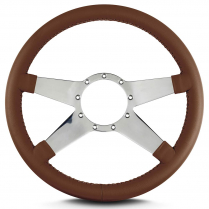 Mark 9 Standard 14" Polished Spoke Steering Wheel- Caramel