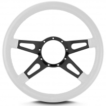 Mark 9 Supreme 14" Steering Wheel w/Black Spoke - White