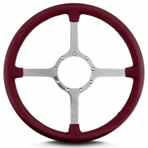Mark 4 Classic 15" Steering Wheel w/Polished Spoke- Burgundy