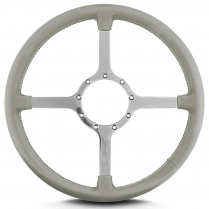 Mark 4 Classic 15" Steering Wheel w/Polished Spoke - Lt Grey