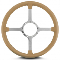Mark 4 Classic 15" Steering Wheel w/Polished Spoke - Tan