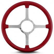 Mark 4 Classic 15" Steering Wheel w/Polished Spoke - Brt Red