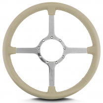 Mark 4 Classic 15" Steering Wheel w/Polished Spoke - Bone