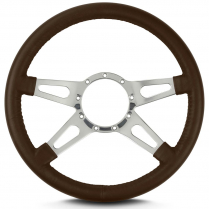 Mark 9 Supreme 14" Steering Wheel w/Polished Spoke - Brown