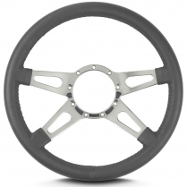 Mark 9 Supreme 14" Steering Wheel w/Polished Spoke - Dk Grey