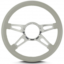 Mark 9 Supreme 14" Steering Wheel w/Polished Spoke - Lt Grey