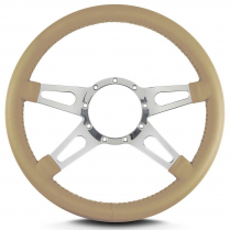 Mark 9 Supreme 14" Steering Wheel w/Polished Spoke - Tan
