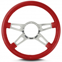 Mark 9 Supreme 14" Steering Wheel w/Polished Spoke - Brt Red