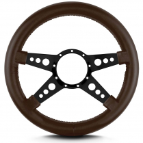 Mark 9 GT 14" Thick Grip Steering Wheel Black Spoke - Brown