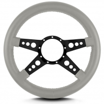 Mark 9 GT 14" Thick Grip Steering Wheel Black Spoke- Lt Grey