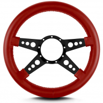Mark 9 GT 14" Thick Grip Steering Wheel Black Spoke- Brt Red