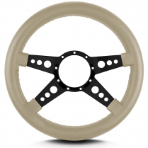 Mark 9 GT 14" Thick Grip Steering Wheel Black Spoke - Bone