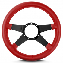 Mark 9 Std 14" Thick Grip Steering Wheel Black Spoke Brt Red