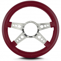 Mark 9 GT 14" Thick Grip Steering Wheel Pol Spoke - Burgundy