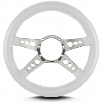 Mark 9 GT 14" Thick Grip Steering Wheel Pol Spoke - White