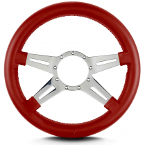 Mark 9 Elegante 14" Thick Grip Steer Wheel Pol Spoke Brt Red