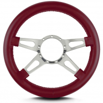 Mark 9 Supreme 14" Thick Grip Steer Wheel Pol Spoke Burgundy