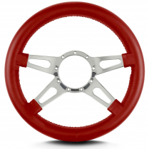 Mark 9 Supreme 14" Thick Grip Steer Wheel Pol Spoke- Brt Red