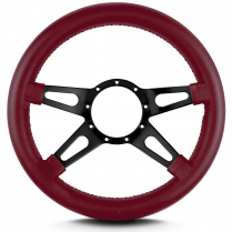 Mark 9 Supreme 14" Thick Grip Steer Wheel Blk Spoke Burgundy