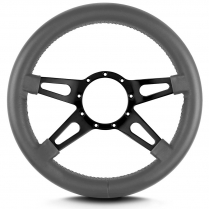 Mark 9 Supreme 14" Thick Grip Steer Wheel Blk Spoke- Dk Grey