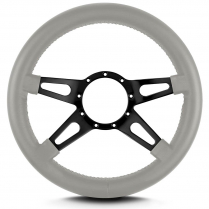 Mark 9 Supreme 14" Thick Grip Steer Wheel Blk Spoke- Lt Grey