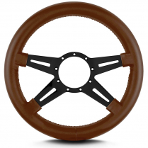Mark 9 Elegante 14" Thick Grip Steer Wheel Blk Spoke Caramel