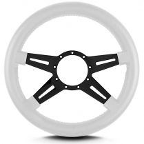 Mark 9 Elegante 14" Thick Grip Steer Wheel Blk Spoke - White