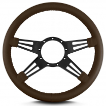 Mark 9 Double Slot 14" Steering Wheel w/Black Spoke - Brown