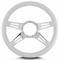 Mark 9 Double Slot 14" Steering Wheel w/Pol Spoke - White