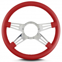 Mark 9 Double Slot 14" Steering Wheel w/Pol Spoke - Brt Red