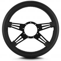 Mark 9 Double Slot 14" Steering Wheel w/Blk Spoke - Black