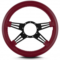 Mark 9 Double Slot 14" Steering Wheel w/Blk Spoke - Burgundy