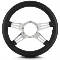 14" Mark 9 Double Slot Steering Wheel, Thick Grip - Polished