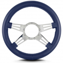Mark 9 Two Slot 14" Thick Grip Steer Wheel Pol Spoke - Blue