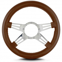 Mark 9 Two Slot 14" Thick Grip Steer Wheel Pol Spoke Caramel