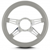 Mark 9 Two Slot 14" Thick Grip Steer Wheel Pol Spoke Lt Grey