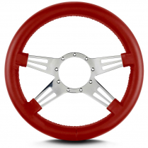 Mark 9 Two Slot 14" Thick Grip Steer Wheel Pol Spoke Brt Red