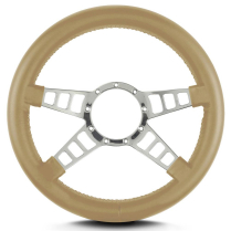 Mark 9 Track GT Polished Thick Grip Steering Wheel - Tan