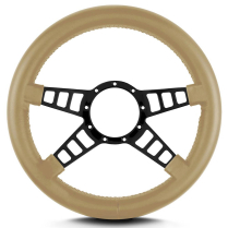 Mark 9 Track GT Black Thick Grip Steering Wheel - Tan