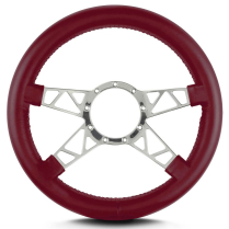 Mark 9 Truss Polished Thick Grip Steering Wheel - Burgandy