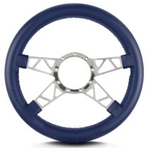 Mark 9 Truss Polished Thick Grip Steering Wheel - Blue