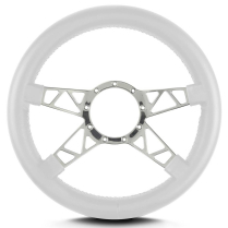 Mark 9 Truss Polished Thick Grip Steering Wheel - White