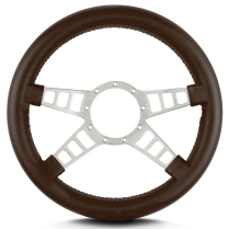 Mark 9 Track GT Gray Thick Grip Steering Wheel - Brown