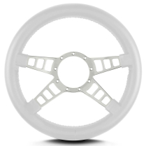 Mark 9 Track GT Gray Thick Grip Steering Wheel - White