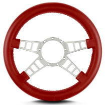 Mark 9 Track GT Gray Thick Grip Steering Wheel - Bright Red