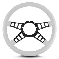 Mark 9 Track GT Black Standard Grip Steering Wheel - White