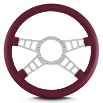 Mark 9 Track GT Gray Standard Grip Steering Wheel - Burgandy
