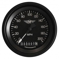 Moal Bomber 3-3/8" 200 MPH Speedometer Gauge - BLF