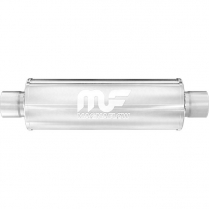 Round 4" x 4" x 22" 2" In/Out Natural Stainless Muffler